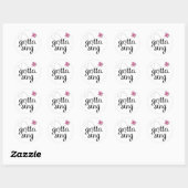 SCHATTIGE MOET ROZE ZINGEN RONDE STICKER (Vel)