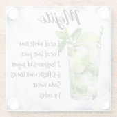 Schattige Mojito cocktailrecept Glazen Onderzetter (Achterkant)
