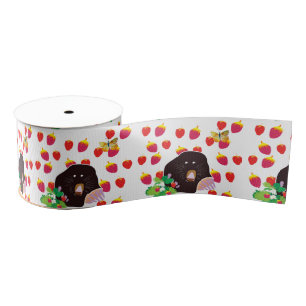 Schattige Mol, Aardbeien, Vlinder Grosgrain Lint
