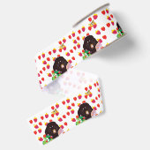 Schattige Mol, Aardbeien, Vlinder Grosgrain Lint (Achterkant)