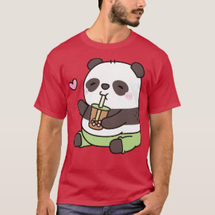 Schattige mollig panda Beer houdt van bubbelthee T-shirt