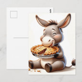 Schattige mollige ezel eet taart briefkaart (Voorkant / Achterkant)