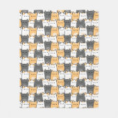 Schattige Mollige Kat Doodle Fleece Deken (Voorkant)