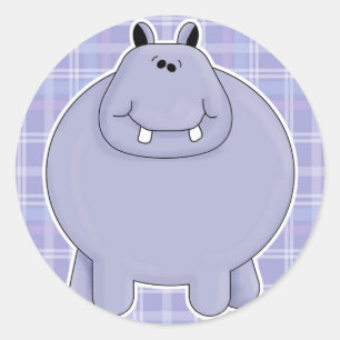 schattige mollige nijlpaard ronde sticker