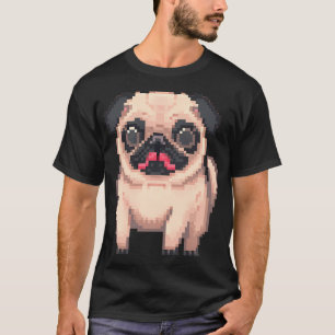 Schattige Mollige Pug - Pixel art T-shirt