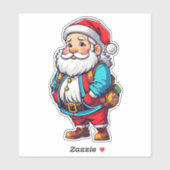 Schattige mollige Santa Sticker (Vel)