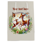 Schattige Mom baby aanpasbaar hert Medium Cadeauzakje (Achterkant)