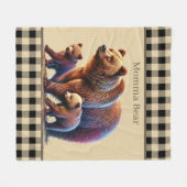Schattige Momma beer aanpasbaar Fleece Deken (Voorkant (Horizontaal))