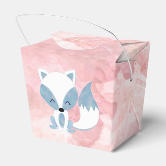 Schattige Momma Fox en Baby Fox Baby shower Bedankdoosjes (Achterkant)