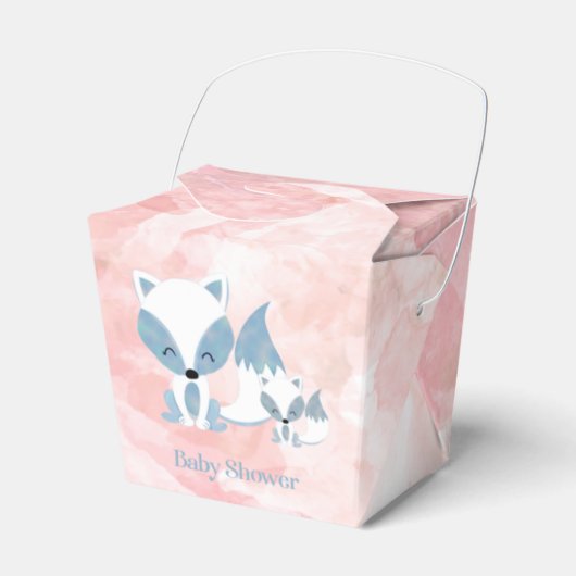 Schattige Momma Fox en Baby Fox Baby shower Bedankdoosjes (Voorkant Zijde)
