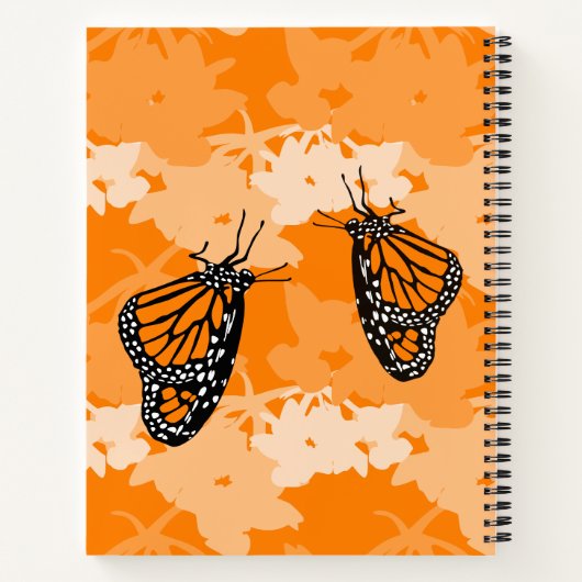 Schattige Monarch Vlinders Oranje Favoriet Notitieboek (Achterkant)