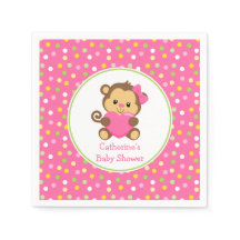 Schattige Monkey Baby shower servetten