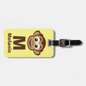 Schattige Monkey cartoon aangepaste bagagelabel vo (Voorkant horizontaal)