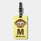 Schattige Monkey cartoon aangepaste bagagelabel vo (Voorkant verticaal)
