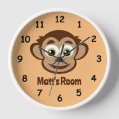 Schattige Monkey cartoon wandklok voor de kamer va (Voorkant)