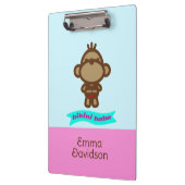 Schattige Monkey Custom Name Klembord (Links)