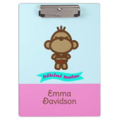 Schattige Monkey Custom Name Klembord (Voorkant)