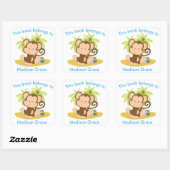 Schattige Monkey Dit boek behoort tot Bookplate Vierkante Sticker (Vel)