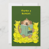 Schattige Monkey en Banana Cookbook Dank u Bedankkaart (Voorkant)