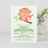 Schattige Monkey, het verjaardagsfeest van Oerwoud Kaart (Staand voorkant)