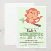 Schattige Monkey, het verjaardagsfeest van Oerwoud Kaart (Voorkant / Achterkant)