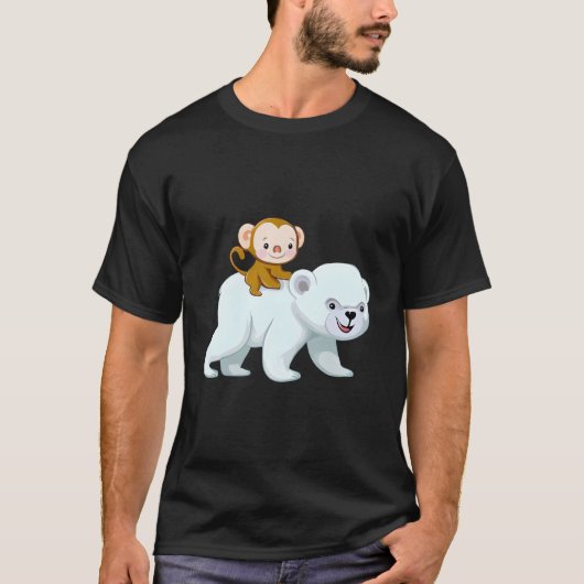 Schattige Monkey-Ice Beer hybride ontwerp T-shirt (Voorkant)