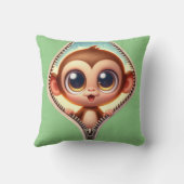 Schattige Monkey Kinder naam Kussen (Achterkant)