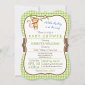 Schattige Monkey; Oerwoud Thema Baby shower Uitnod Kaart (Voorkant)