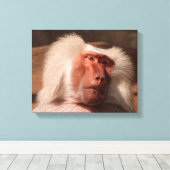 Schattige Monkey Poster Canvas Afdruk (Insitu (Houten vloer))