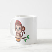 Schattige Monkey speelt een drum Mok (Voorkant links)