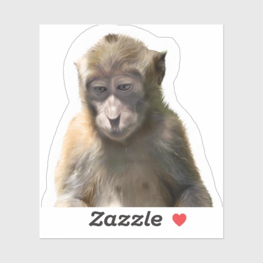 Schattige Monkey Sticker (Vel)