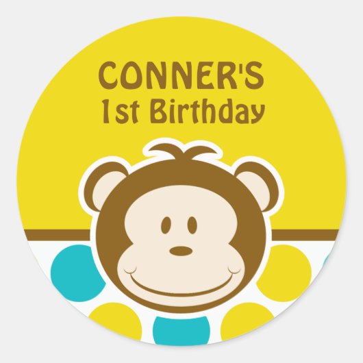 Schattige Monkey Sticker (Voorkant)