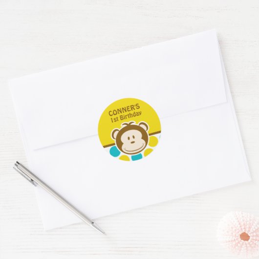 Schattige Monkey Sticker (Envelop)