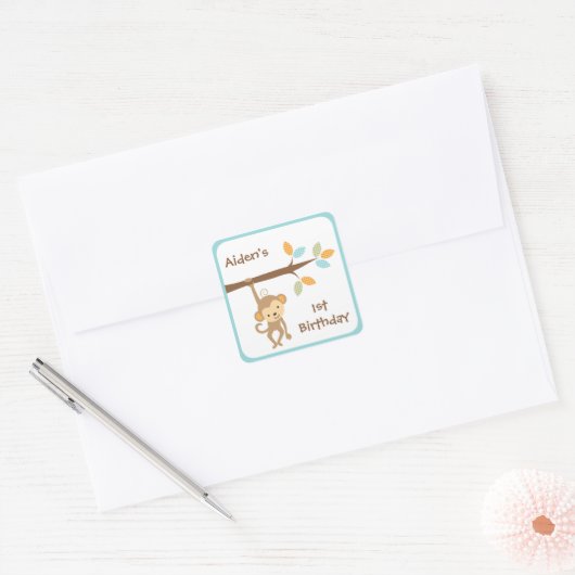 Schattige Monkey Sticker (Envelop)