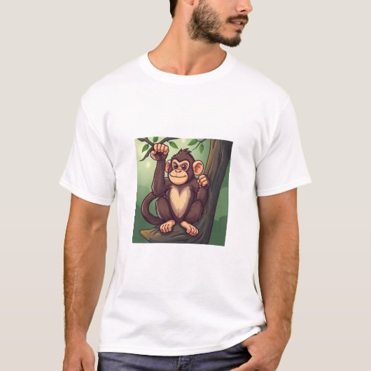 "Schattige Monkey T-shirt - Schattig Oerwoud Anima (Voorkant)