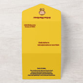 Schattige Monkey Theme Boy Baby shower All In One Uitnodiging (Buitenkant)