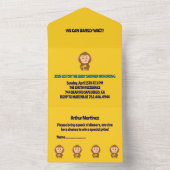 Schattige Monkey Theme Boy Baby shower All In One Uitnodiging (Binnen)