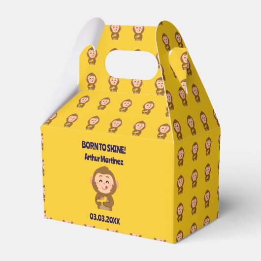 Schattige Monkey Theme Boy Baby shower Bedankdoosjes (Voorkant Zijde)