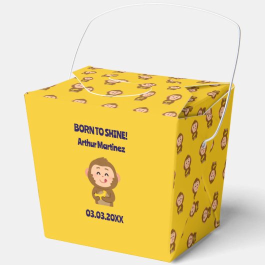 Schattige Monkey Theme Boy Baby shower Bedankdoosjes (Voorkant)