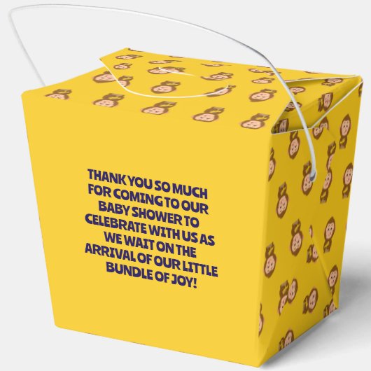 Schattige Monkey Theme Boy Baby shower Bedankdoosjes (Achterkant)