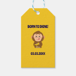 Schattige Monkey Theme Boy Baby shower Cadeaulabel