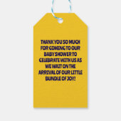 Schattige Monkey Theme Boy Baby shower Cadeaulabel (Achterkant)