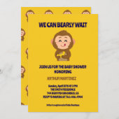 Schattige Monkey Theme Boy Baby shower Kaart (Voorkant / Achterkant)