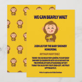Schattige Monkey Theme Boy Baby shower Kaart (Voorkant / Achterkant)