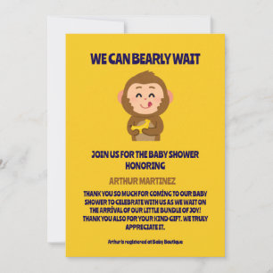 Schattige Monkey Theme Boy Baby shower Kaart