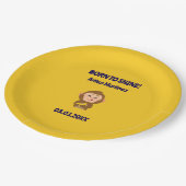 Schattige Monkey Theme Boy Baby shower Papieren Bordje (Gekanteld)