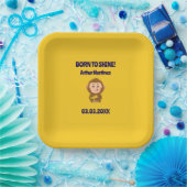 Schattige Monkey Theme Boy Baby shower Papieren Bordje (Feest)