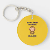 Schattige Monkey Theme Boy Baby shower Sleutelhanger (Voorkant)