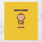Schattige Monkey Theme Boy Baby shower Wijn Etiket (Enkel label)