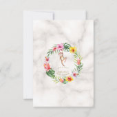 Schattige Monkey Tropical Floral Boy Baby shower RSVP Kaartje (Achterkant)